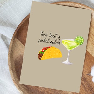 Cartão de aniversário engraçado, cartão de dia dos namorados engraçado, cartão de taco, cartão de aniversário, cartão de casal, cartão de amigo, cartão romântico, presente para amante de taco