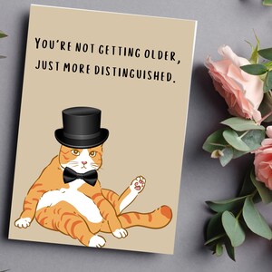 Verjaardagskaart Distinguished Cat verjaardagskaart sarcastische verjaardagskaart grappige verjaardagskaart papa grap kaart cadeau voor haar cadeau voor hem
