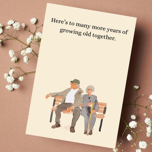 Verjaardagskaart Levenslange liefde Verjaardagskaart Valentijnskaart Cadeau voor Valentijnsdag Romantische kaart Kaart voor stelletjes Samen oud worden Beste vriend