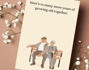 Anniversary Card Lifelong Love Birthday Card Valentines Card Valentines Day Gift Romantic Card Couples Card Growing Old Together