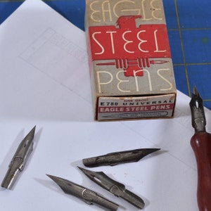 Box of Eagle Steel Pen nibs E780 with a few Added Others, Vintage
