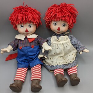 Porcelain Raggedy Ann & Andy Dolls, Ideal Toy Collectors 1983,  With Certificate of Authenticity