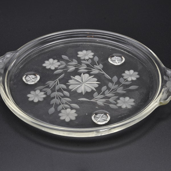 Vintage Pyrex Floral Etched Teapot Trivet