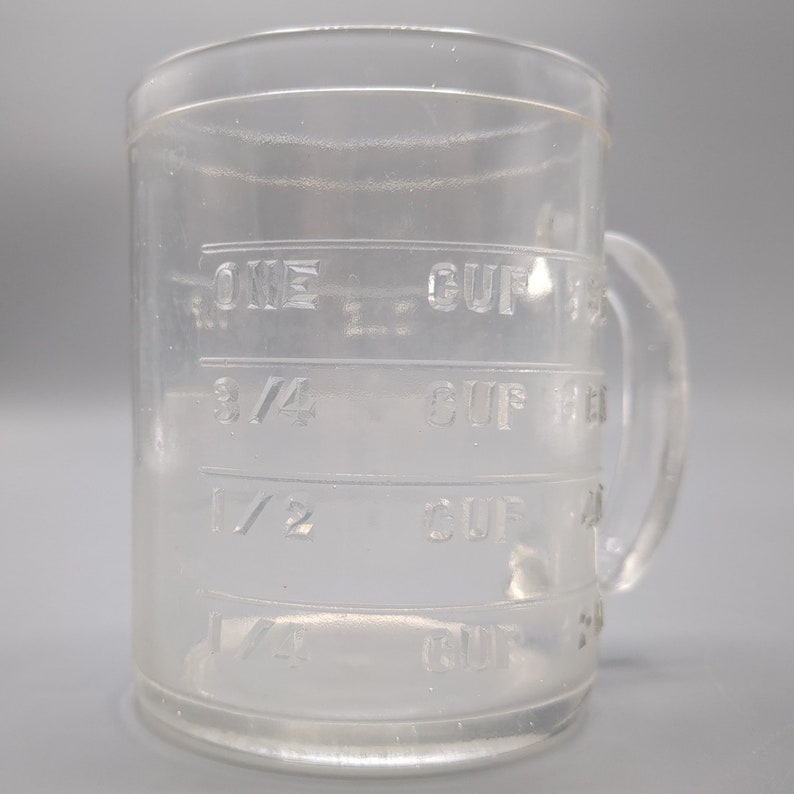 Hazel Atlas 1 Cup Embossed Glass Measuring Cup Clear, 4 Inches Tall Etsy