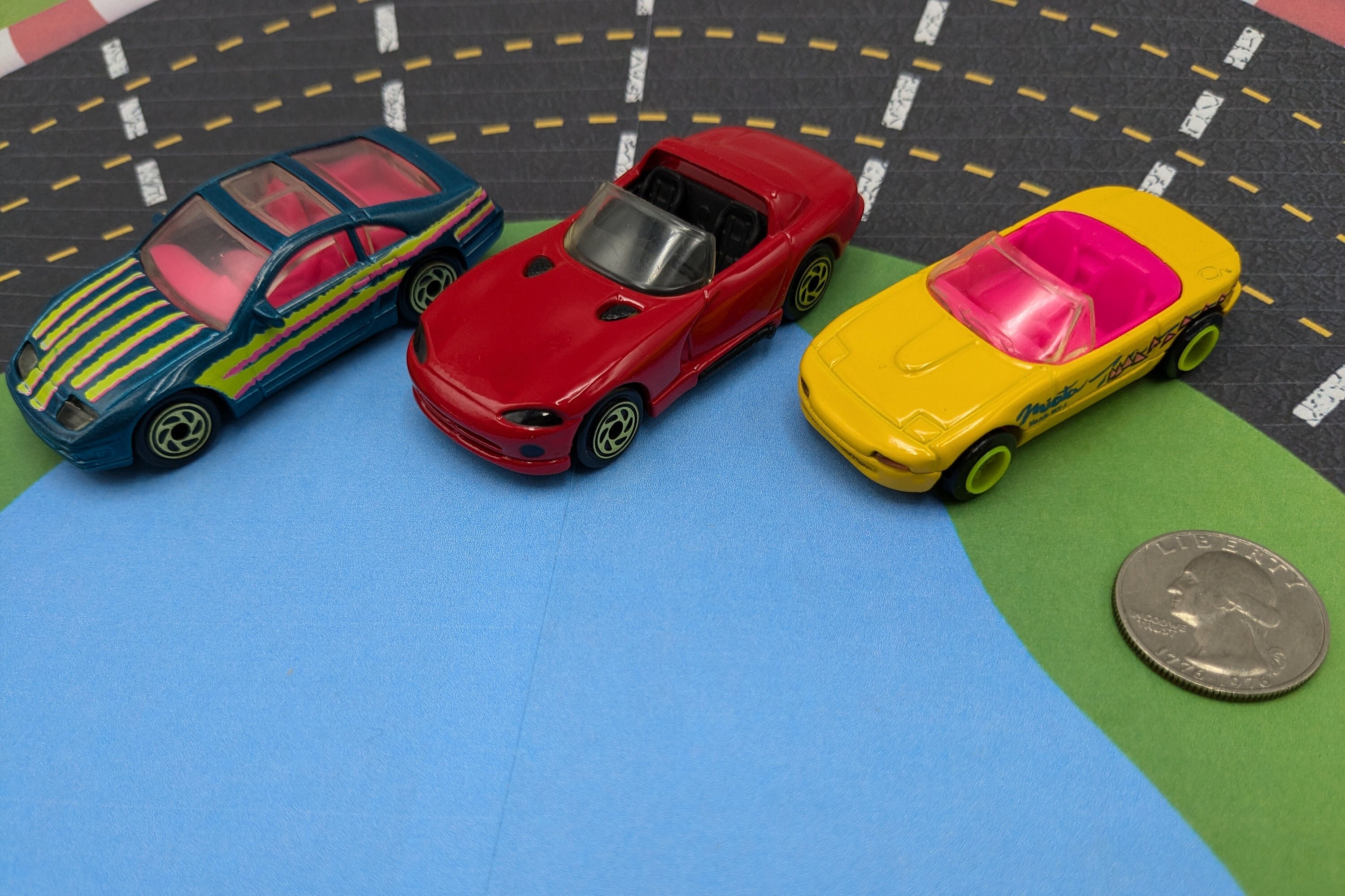 Matchbox/hotwheel, Set of Three Bright Sports Cars, Vintage