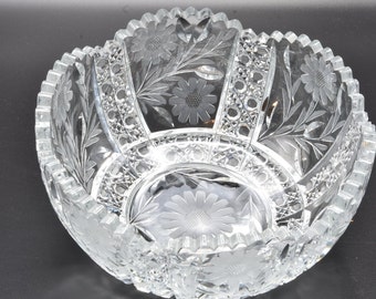 8” Cut Crystal Bowls Early 20th Century