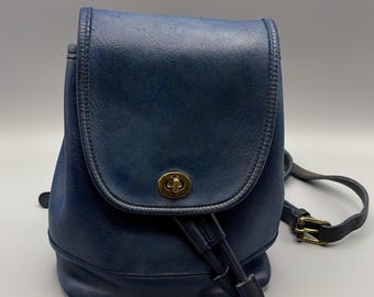 バッグ Rare Vintage COACH Navy Leather Backpack バッグ Rare
