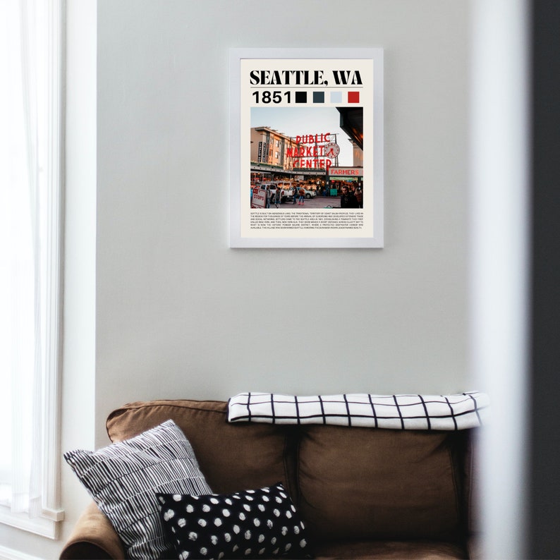 Seattle Pike Place Market 2 Tourism Poster Wall Decor Digital Download ...