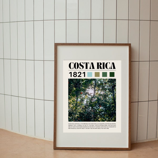 Costa Rica Tourism Poster Wall Decor Digital Download 5 Sizes