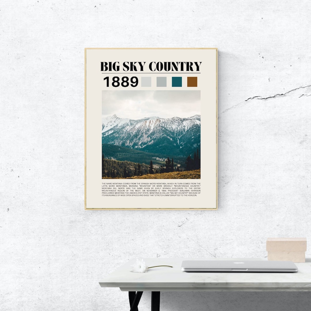 Montana Big Sky Country Tourism Poster Wall Decor Digital Download 5 ...