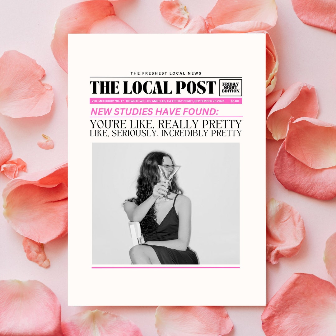 Newspaper You're Like Really Pretty Digital Print Download Poster 5 ...