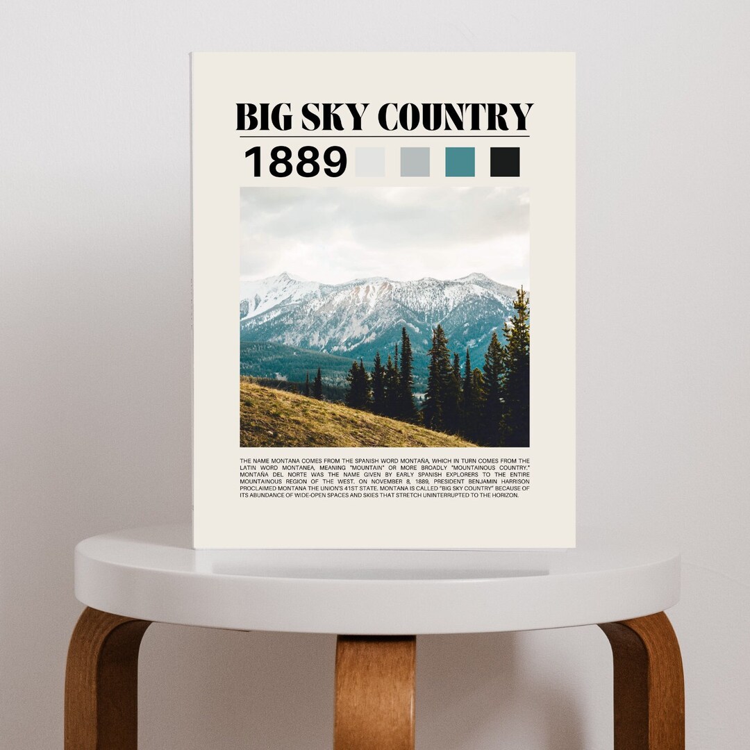 Montana Big Sky Country Tourism Poster Wall Decor Digital Download 5 ...