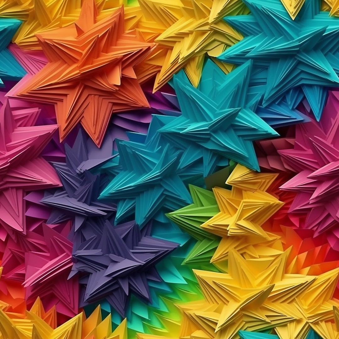 Pattern Stars Colorfol Colorful Stars, Seamless Pattern, Digital Print, Instant Download ...