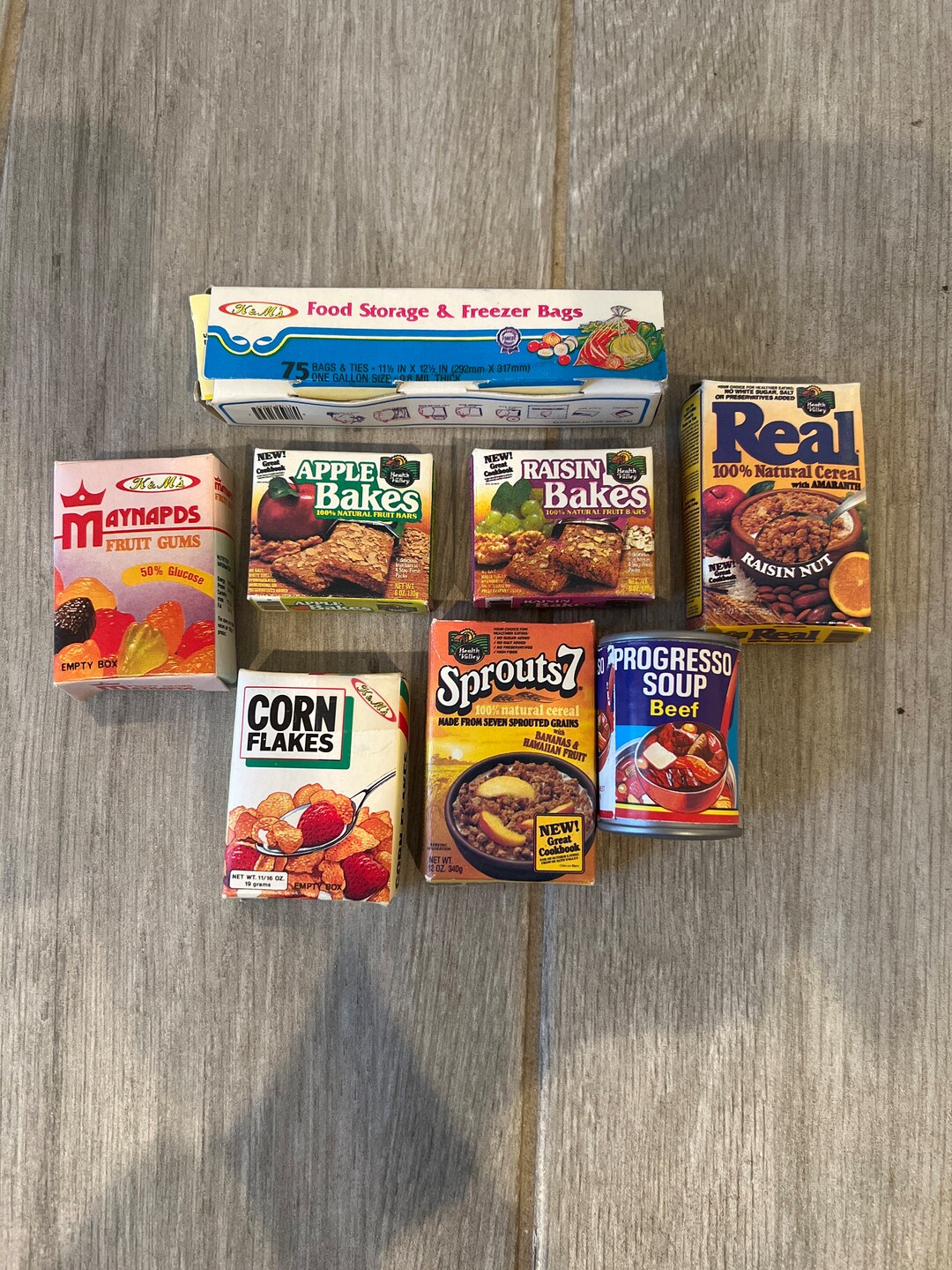 Vintage K &M Toy Food Boxes and Can Etsy