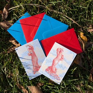 Lot 5 cartes illustrées avec enveloppes assorties. Danse Flamenco.