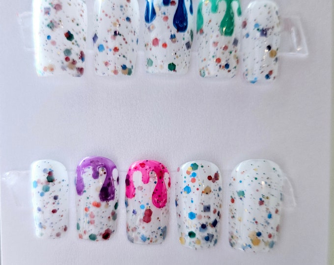 Paint Splash Press On Nails Set