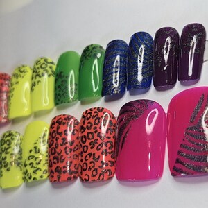 NEON Animal Print | Short Square | Full Set