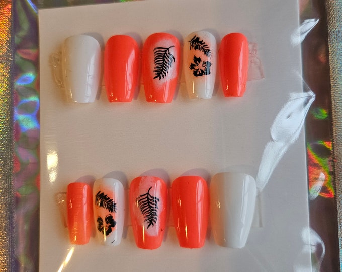 Tropical Press On Nails Set