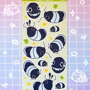 Cute Panda King Isopod Bug Forest Stickers Sticker Sheet, Isopod Roly Poly Pill Bug Stickers Sheet, Stickers for Journal Notebook Planner