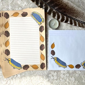 Juego de cartas A5 de Isopod Stationery - Isopod azul limón - Lindo kawaii con temática de insectos del bosque