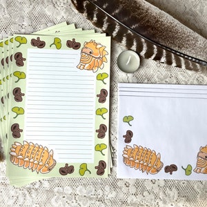 Set de cartas A5 de papelería Isopod - Armageddon Isopod - Lindo bicho del bosque kawaii con temática cottagecore