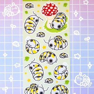 Cute Magic Potion Isopod Bug Forest Stickers Sticker Sheet, Isopod Roly Poly Pill Bug Stickers Sheet, Stickers for Journal Notebook Planner