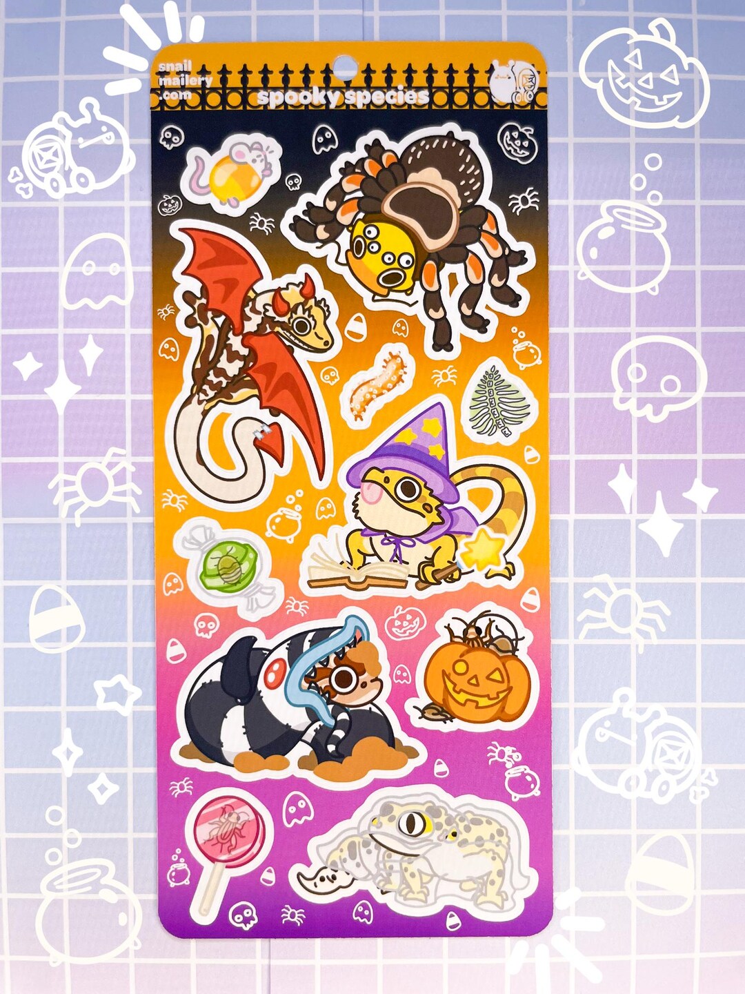 Halloween Cute Chibi Reptile Isopod Stickers, Spooky Bearded Dragon ...