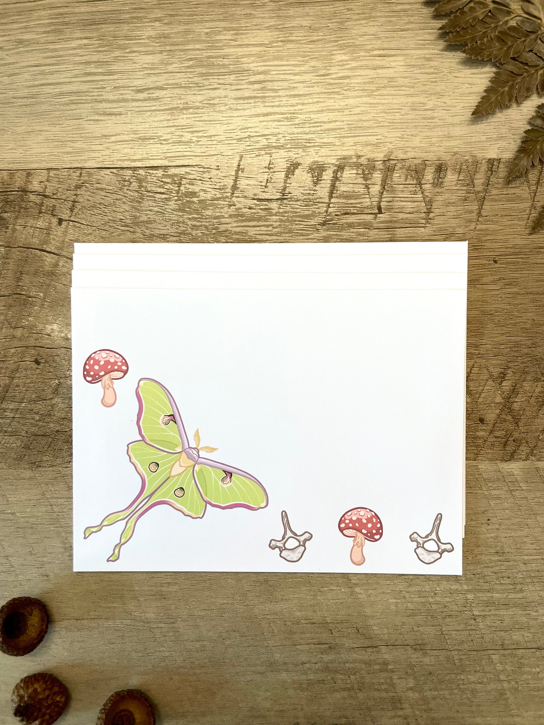Luna Moth Stationery Set: Spooky Cottagecore Letter Writing Paper - Etsy