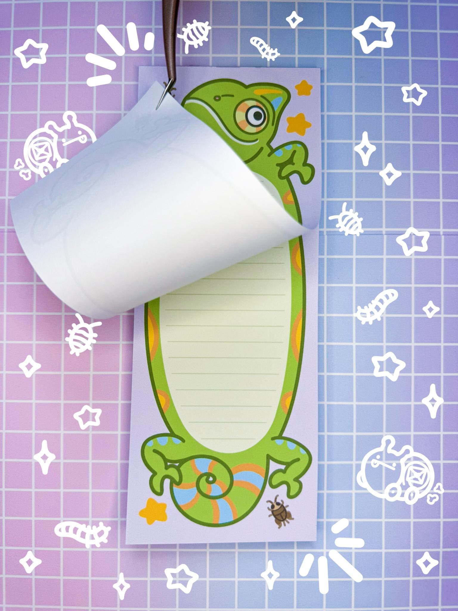 Cute Chameleon Memo Pad, Kawaii Cute Memo Pad, Reptile Notepad, Journal ...
