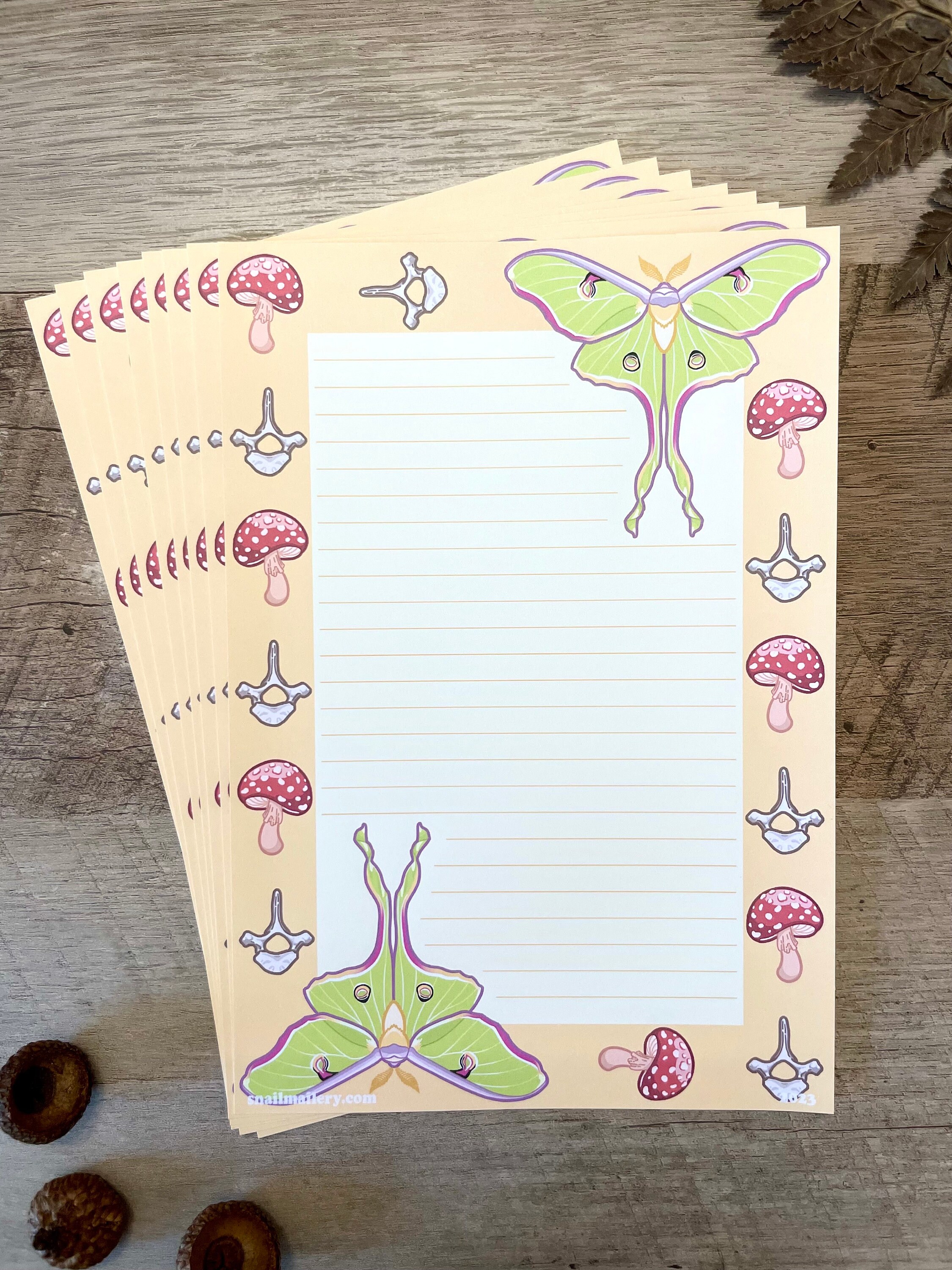 Luna Moth Stationery Set: Spooky Cottagecore Letter Writing Paper - Etsy
