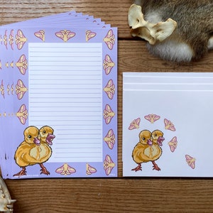 Papelería Oddities, juego de cartas A5 - Patito doble taxidermia - Calavera de animal espeluznante, curiosidades góticas, papel con temática de brujas - Colección 1