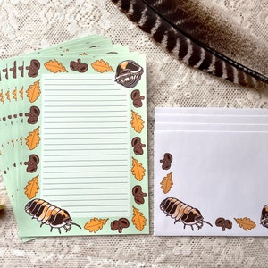 Juego de cartas A5 de Isopod Stationery - Isopod Cappuccino - Lindo kawaii con temática de insectos del bosque