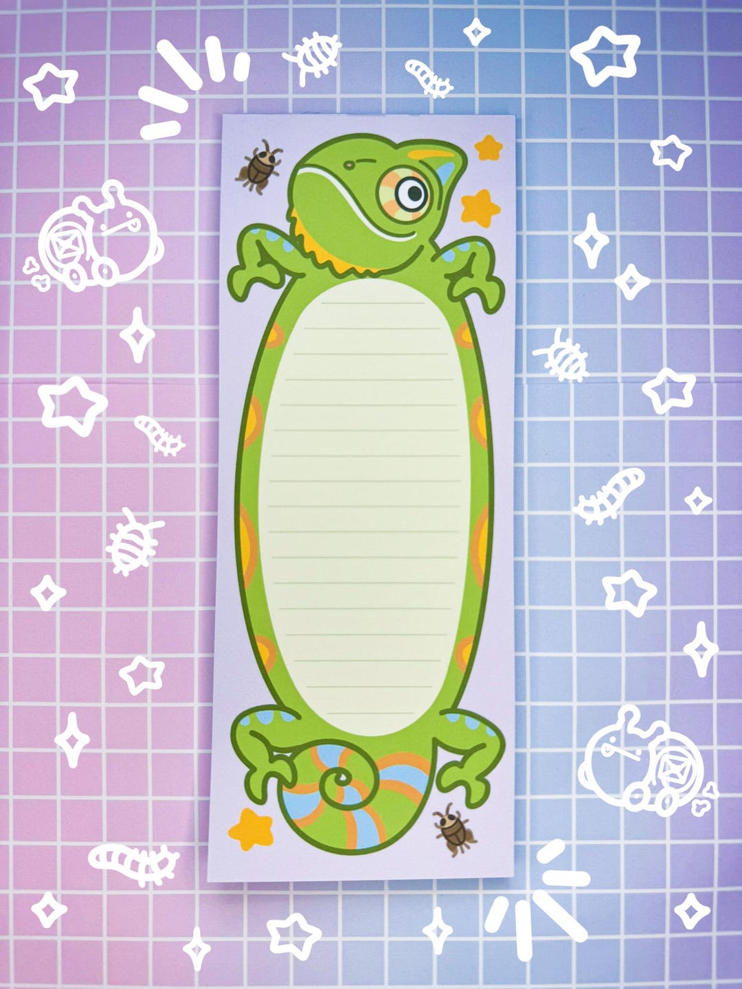 Cute Chameleon Memo Pad, Kawaii Cute Memo Pad, Reptile Notepad, Journal ...