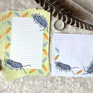 Juego de cartas A5 de papelería Isopod - Zanahorias de vaca lechera Isopod - Lindo kawaii con temática de insectos del bosque