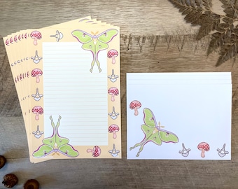 Luna Moth Stationery Set: Spooky Cottagecore Letter Writing Paper
