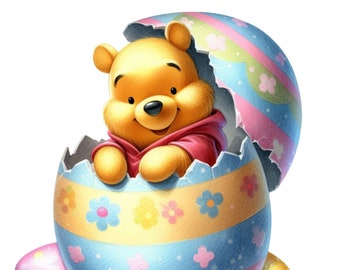 Happy Easter. Easter day. Winnie the pooh png. Set of 5 high resolution images. Instant digital download. Png format.