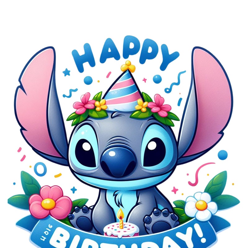 Stitch Happy Birthday Png - Etsy