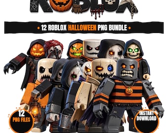 Roblox Halloween PNG Bundle 12 Images | Roblox Halloween Costume Clipart | Gamer Halloween Shirt | Sublimation PNG | Instant Download