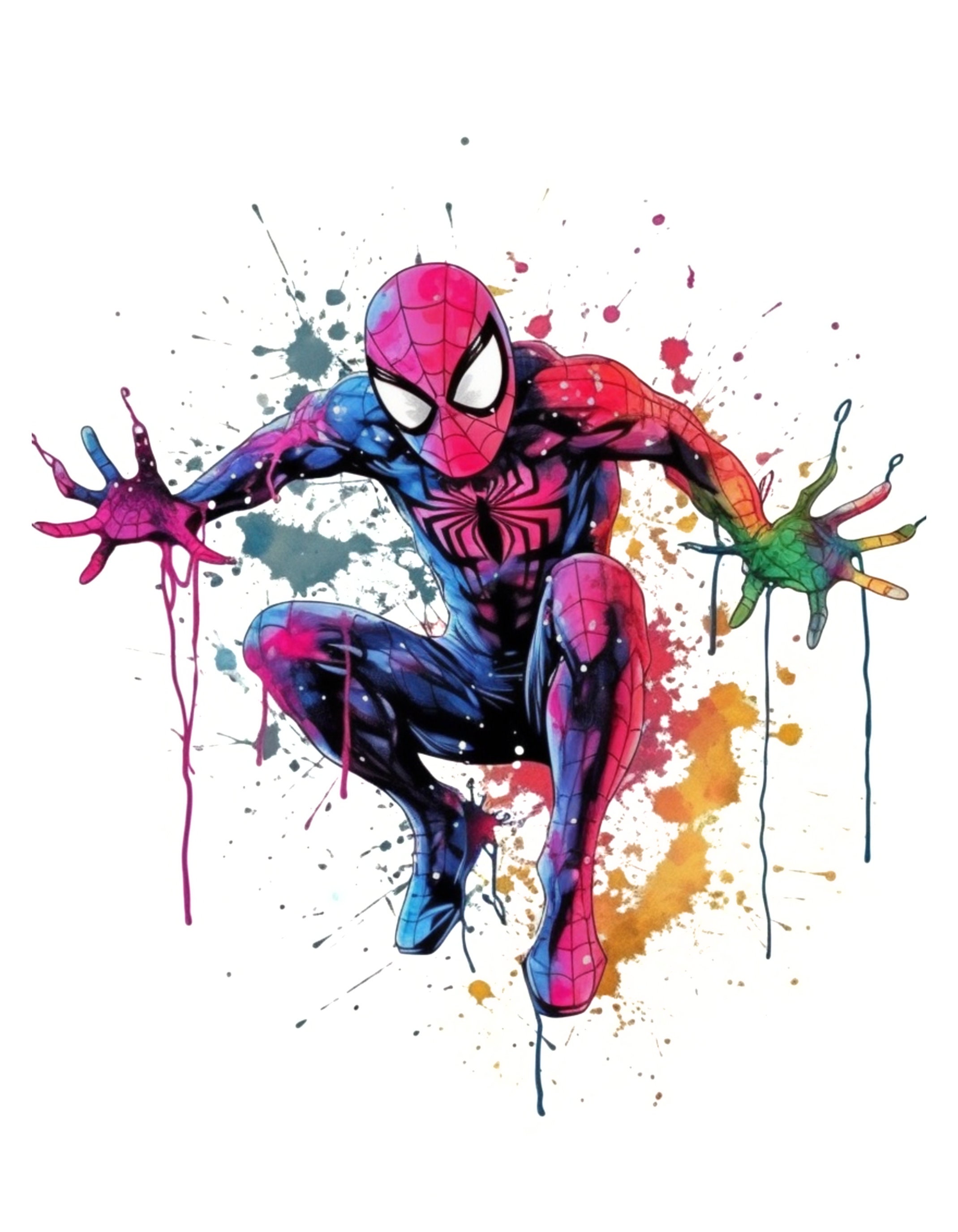 Drawings To Paint & Colour Spiderman - Print Design 030