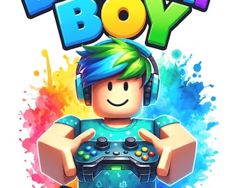 Roblox Birthday Boy PNG, Roblox Party Decor, Instant Download.