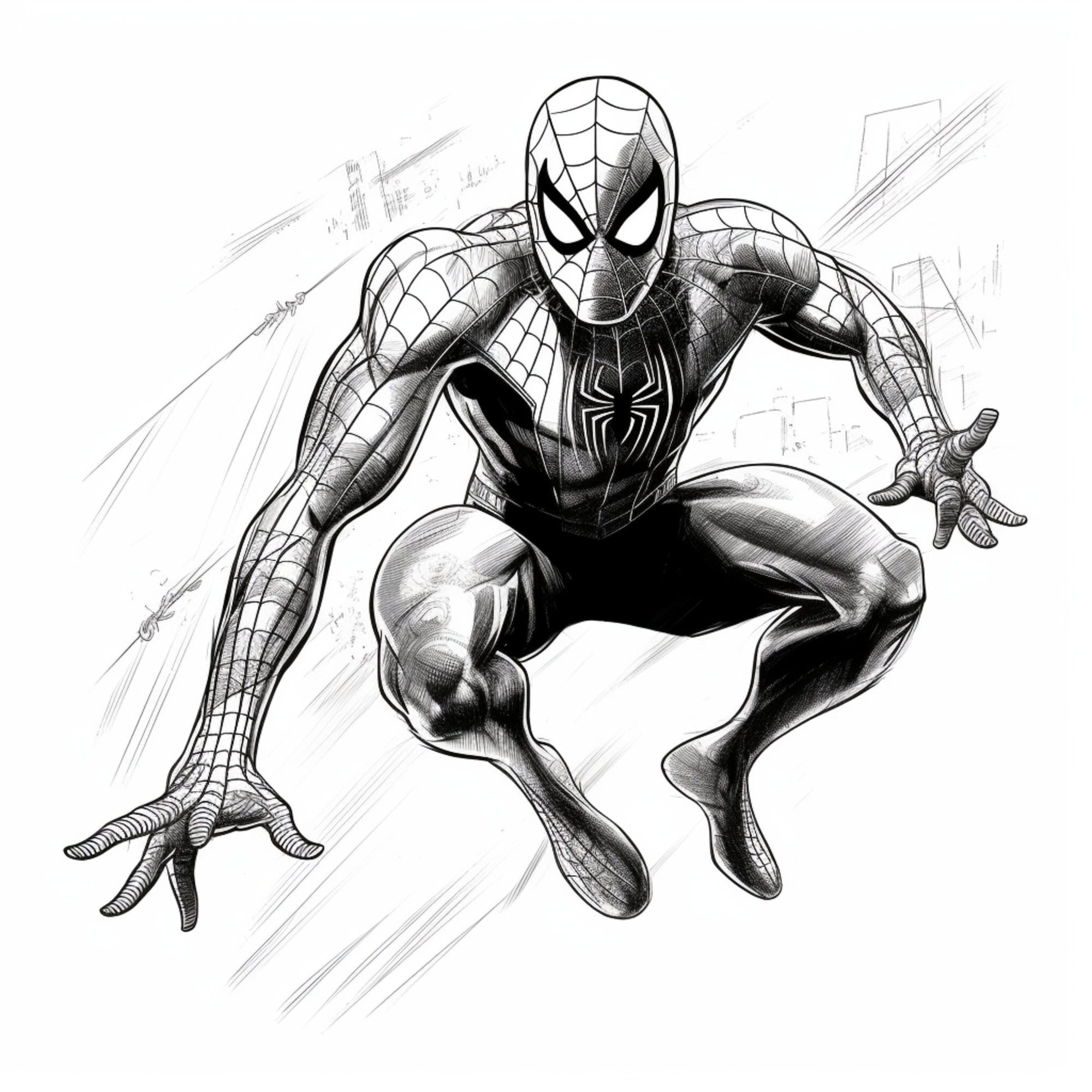 Spider Man Png. Set of 5 Black and White Spiderman Digital Etsy