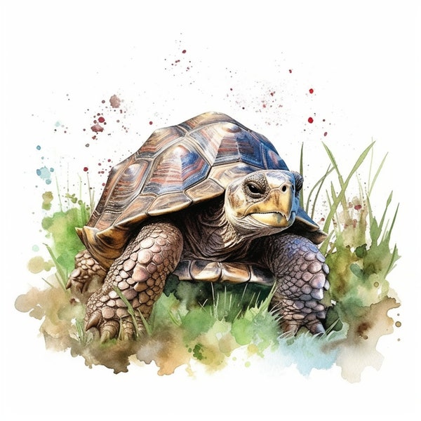 Tortoise Clipart, Watercolor clipart JPGs - Set of 12 Digital Download,Digital Illustration Bundle, Digital Paper Craft