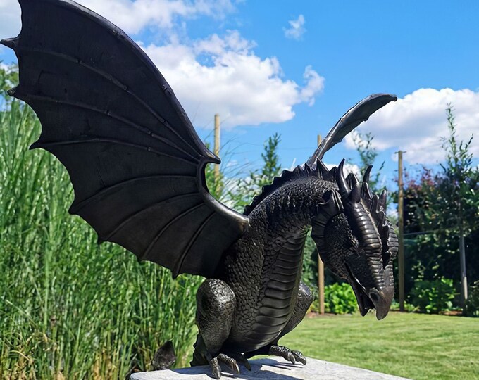 Very Large Bronze Dragon Garden Fountain Bronze Dragon Etsy