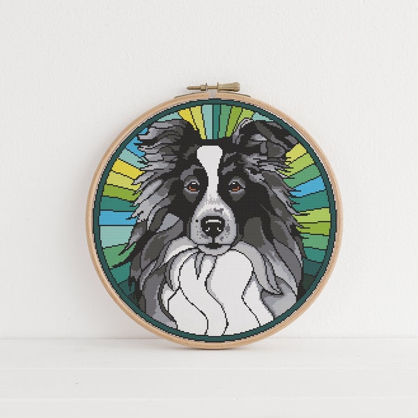 Border Collie Stained Glass Pattern Etsy