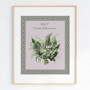 Vintage, mois de mai, fleur, modèle de point de croix, modèle de point de croix muguet, compatible avec Pattern Keeper, téléchargement PDF