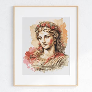Aphrodite Cross Stitch Pattern, Ancient Greek Goddess, Pattern Keeper Compatible PDF