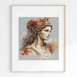 Athena Cross Stitch Pattern, Ancient Greek Goddess, Pattern Keeper Compatible PDF