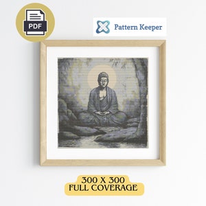 Zazen Cross Stitch-patroon, Japanse Zen-meditatie X-Stitch Chart, Pattern Keeper-compatibele PDF