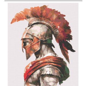 Achilles Cross Stitch Pattern, Ancient Greek Bust, Trojan, Pattern Keeper Compatible PDF image 8