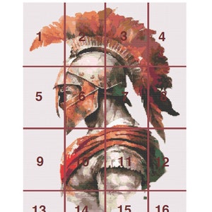 Achilles Cross Stitch Pattern, Ancient Greek Bust, Trojan, Pattern Keeper Compatible PDF image 7